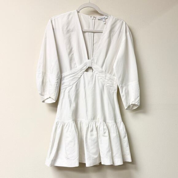 Derek Lam 10 Crosby Talia Twisted Keyhole Mini Dress Optic White Womenns Size 00 - Picture 4 of 8